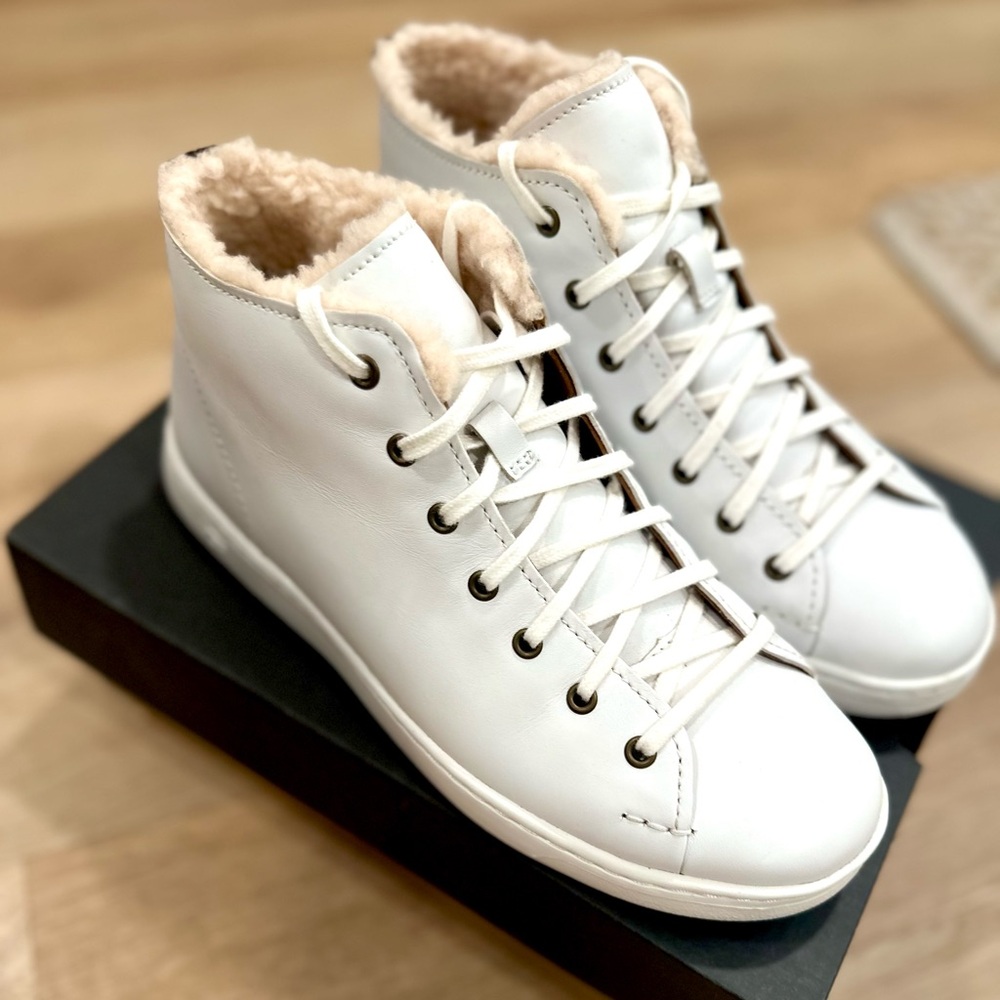 UGG White and Cream High-Top Sneakers. NWOT